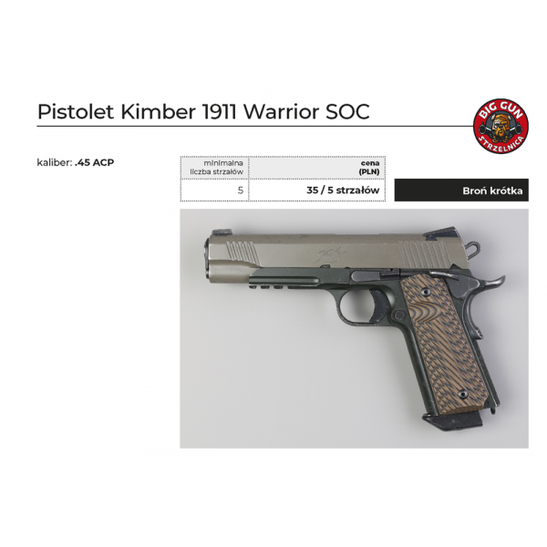 Pistolet Kimber 1911 Warrior SOC