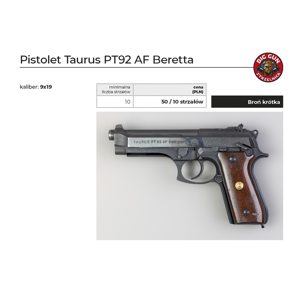 Pistolet Taurus PT92 AF Beretta